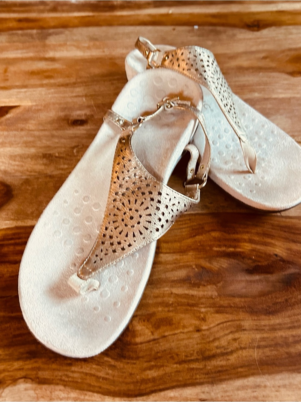 Vionic Leather Gold Sandals
